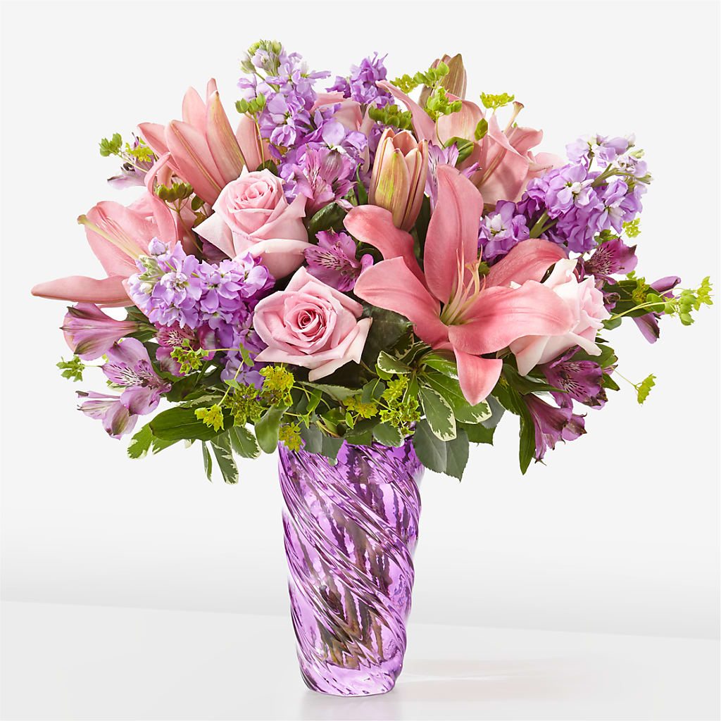 Precious Petals Bouquet with Luxe Swirl Vase – The Rustic Chicken, Copperas Cove TX