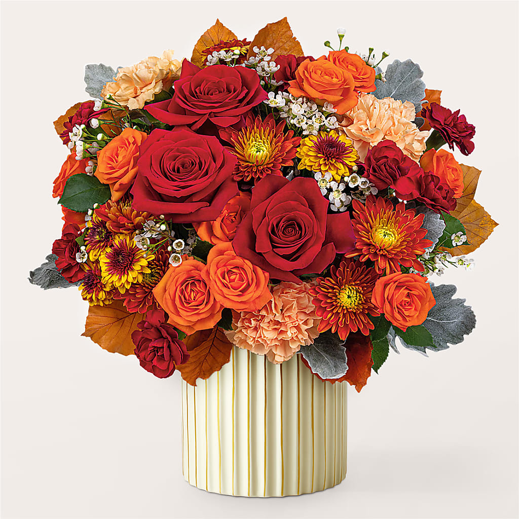 Merlot Bouquet with Ivory Vase – The Rustic Chicken, Copperas Cove TX