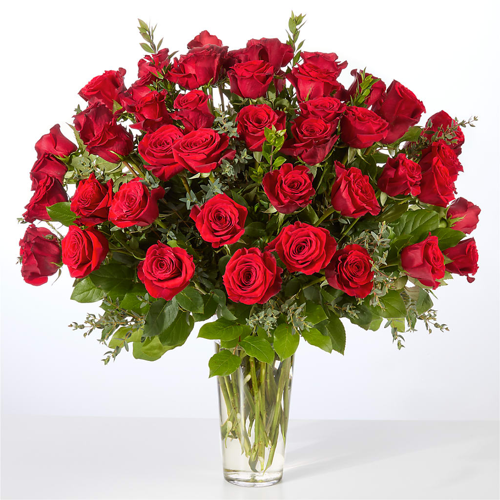 Forever Yours Fifty Stem Red Rose Bouquet – The Rustic Chicken, Copperas Cove TX