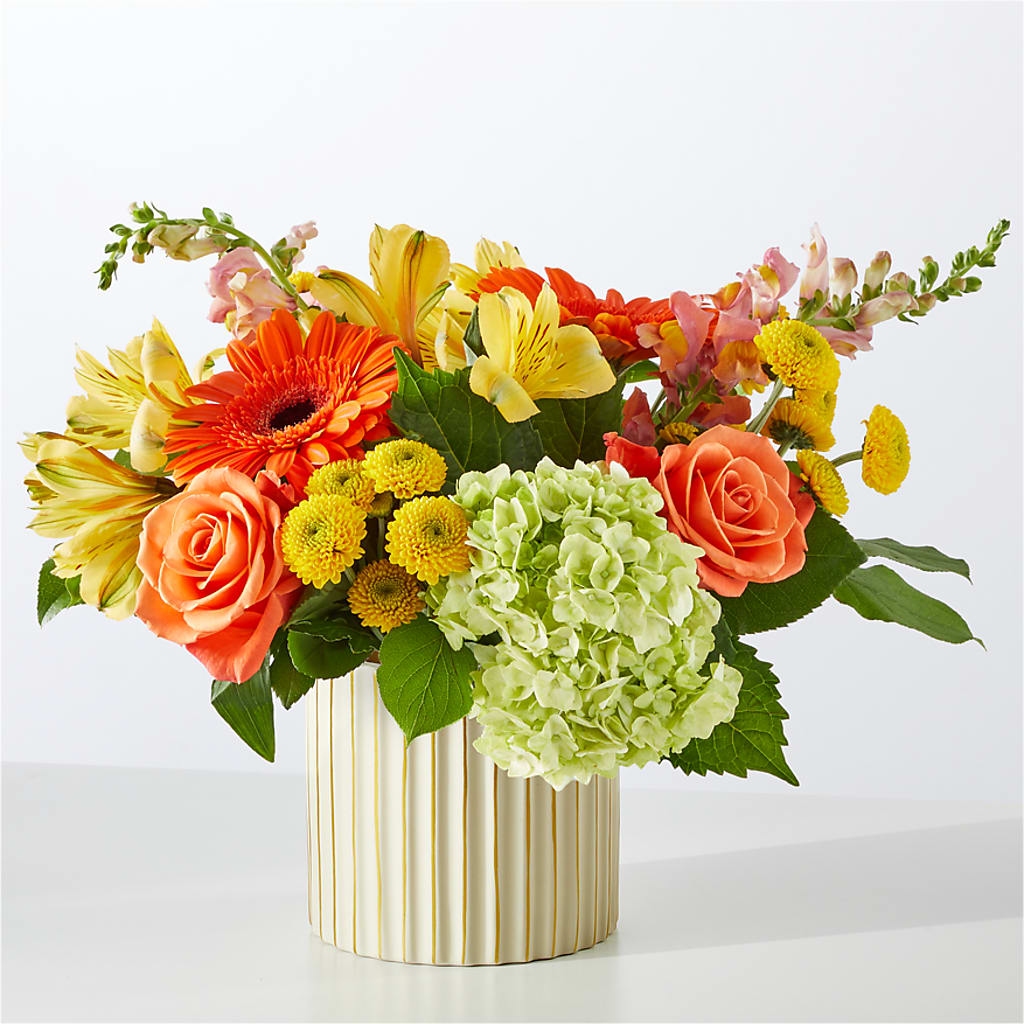 Autumn Sunshine Bouquet with Ivory Vase –  The Rustic Chicken, Copperas Cove TX