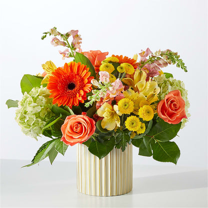 Autumn Sunshine Bouquet with Ivory Vase –  The Rustic Chicken, Copperas Cove TX