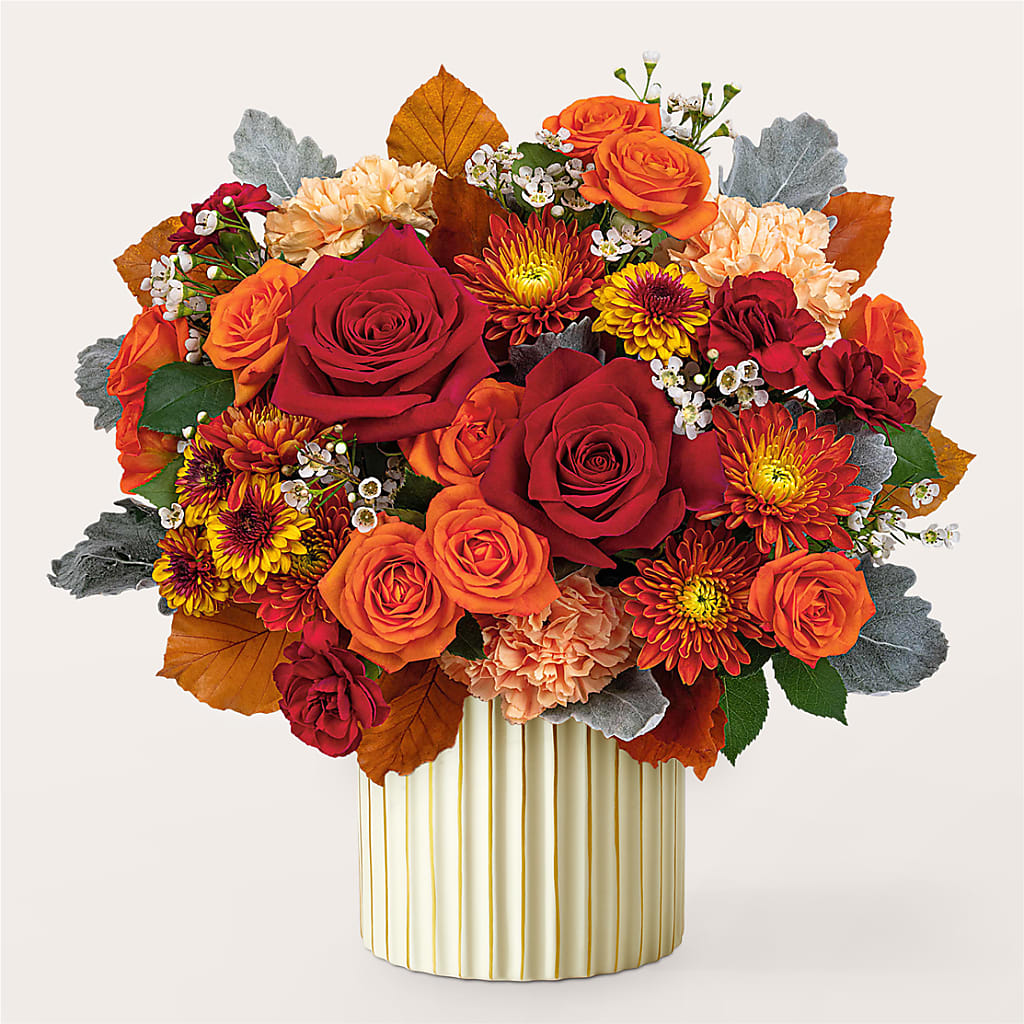 Merlot Bouquet with Ivory Vase –  The Rustic Chicken, Copperas Cove TX